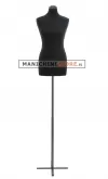 Busto donna in tessuto Nero con base a croce grezza