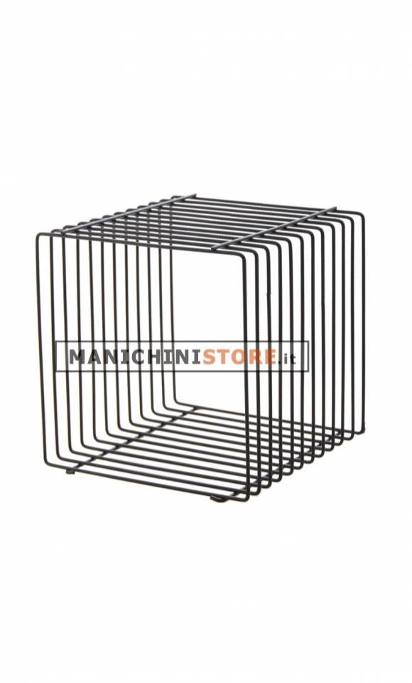 Cubo in filo ferro nero 40 cm