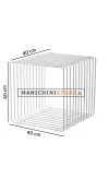 Cubo in filo ferro bianco 40cm