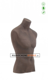 Busto display uomo da banco in cartapesta - tabacco