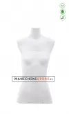 Busto display donna da banco in cartapesta - bianco