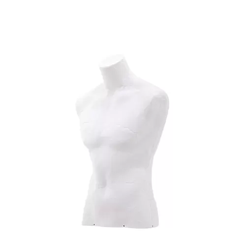 Busto display uomo da banco in cartapesta - bianco
