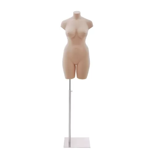 Busto manichino donna taglia comoda con base - carne