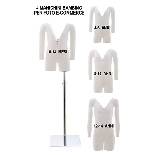 4 Manichini bambino per foto internet e-commerce