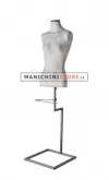 Busto donna rivestito in cartapesta Cemento con base