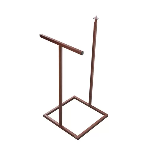 Base a tubo quadro bronzo con portapantalone - ruggine