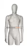Busto uomo con testa rivestito in cartapesta Cemento
