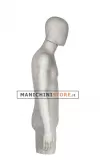 Busto uomo con testa rivestito in cartapesta Cemento