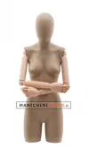 Busto donna braccia legno rivestito in cartapesta cartone