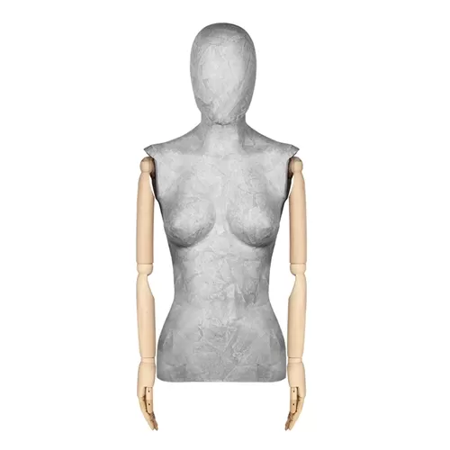 Busto donna tw braccia legno rivestito in cartapesta cemento