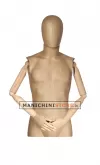 Busto uomo tw braccia legno rivestito in cartapesta cartone