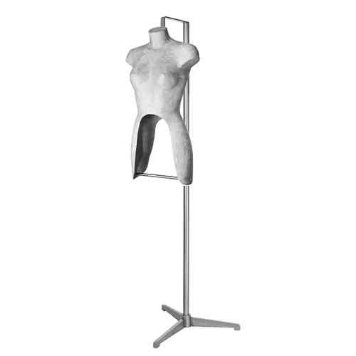 Busto donna con portapantalone rivestito in cartapesta cemento