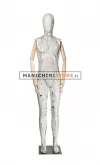 Manichino uomo braccia legno rivestito in cartapesta giornale
