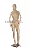 Manichino uomo braccia legno rivestito in cartapesta cartone