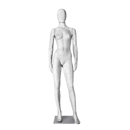 Manichino donna testa uovo - cartapesta cemento