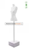Busto cartapesta donna bianco con base quadrata