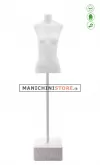Busto cartapesta donna bianco con base quadrata