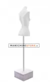 Busto cartapesta donna bianco con base quadrata