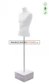 Busto cartapesta uomo bianco con base quadrata