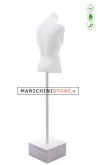 Busto cartapesta uomo bianco con base quadrata
