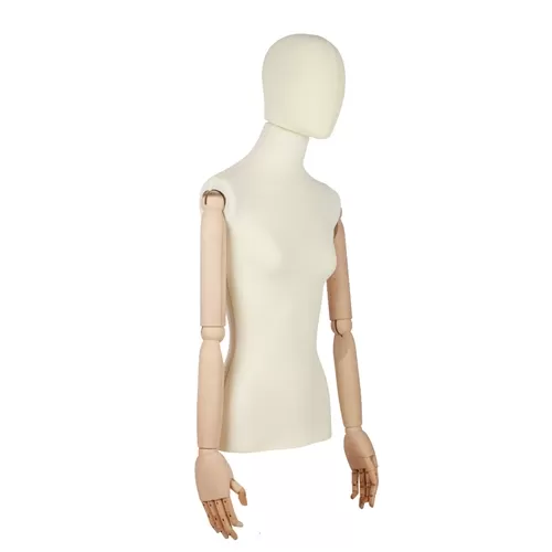 Busto donna braccia legno rivestito in lycra