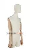 Busto torso uomo rivestito in lycra con braccia in legno
