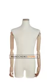 Busto torso uomo rivestito in lycra con braccia in legno