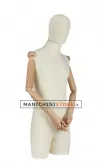 Busto uomo rivestito in lycra con spalline e braccia in legno