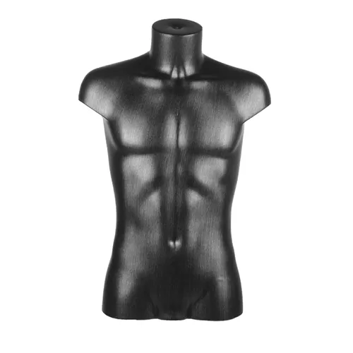 Busto uomo effetto nero satinato senza testa