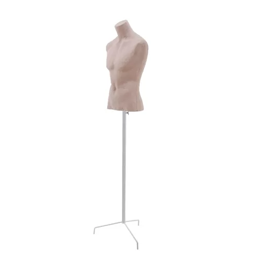Busto uomo in cartapesta con treppiede - argilla