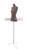 Busto donna in cartapesta con treppiede - tabacco