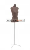 Busto donna in cartapesta con treppiede - tabacco