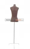 Busto donna in cartapesta con treppiede - tabacco