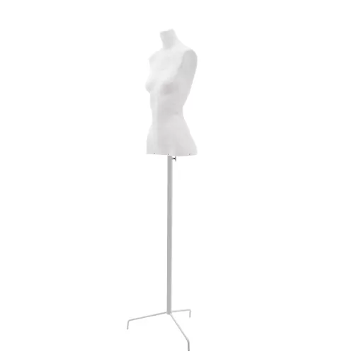 Busto donna in cartapesta con treppiede - bianco
