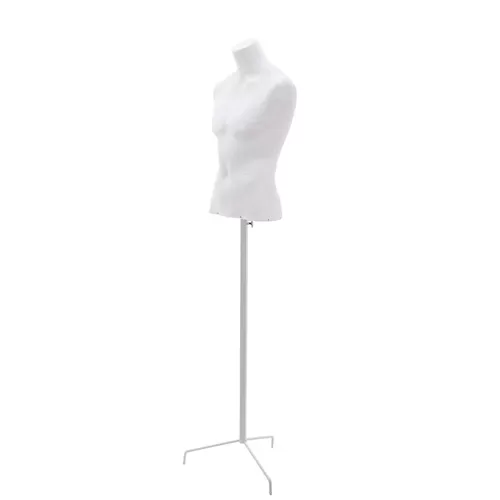 Busto uomo in cartapesta con treppiede - bianco