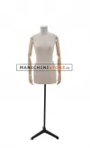 Busto donna senza testa in tessuto con braccia in legno