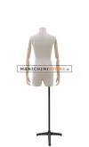 Busto donna senza testa in tessuto con braccia in legno e mezze gambe