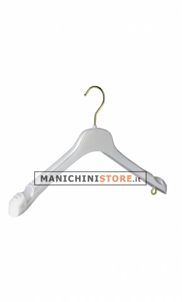 Gruccia appendiabito da sposa 40 cm. Bianco perlato gancio oro