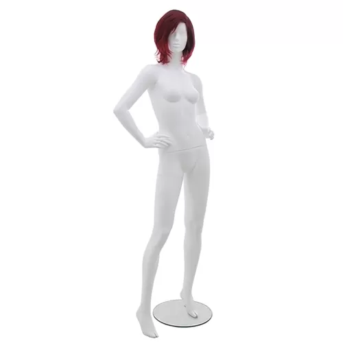 Manichino donna Tribal con parrucca - 1E Bianco Opaco