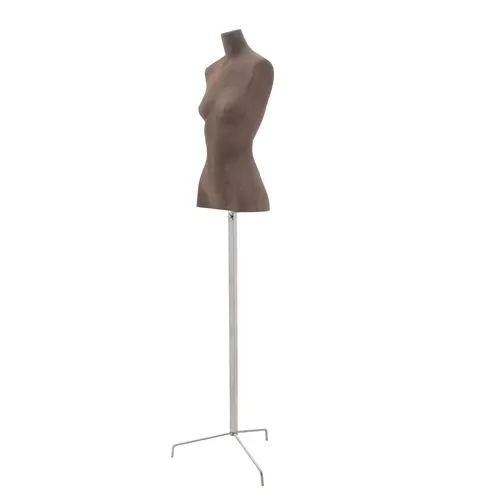 Busto donna in cartapesta con treppiede - tabacco