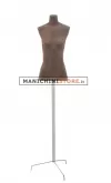 Busto donna in cartapesta con treppiede - tabacco