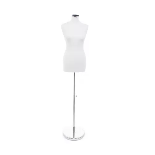 Busto donna in tessuto Bianco con base cromata
