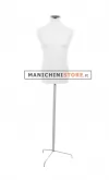 Busto uomo in tessuto Bianco con base treppiede inox