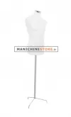 Busto uomo in tessuto Bianco con base treppiede inox
