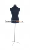 Busto uomo in tessuto Nero con base treppiede inox
