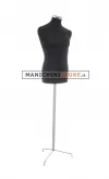 Busto uomo in tessuto Nero con base treppiede inox