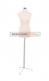 Busto donna in tessuto avorio con base treppiede inox