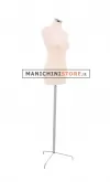 Busto donna in tessuto avorio con base treppiede inox