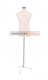 Busto uomo in tessuto Avorio con base treppiede inox