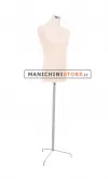 Busto uomo in tessuto Avorio con base treppiede inox